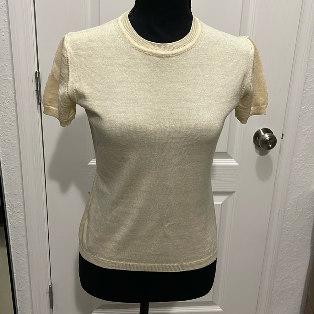 Burberry top, cream color,size small.
